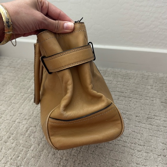 VTG Coach Hampton tan leather mini shoulder bag buckle handle horse bit footed - Picture 11 of 13